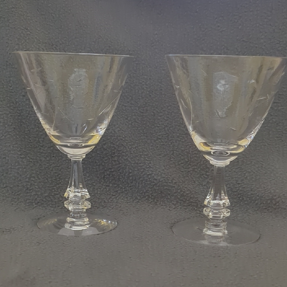 Tiffin Franciscan Lenox Rhodora Set Of 2 Water Goblets.